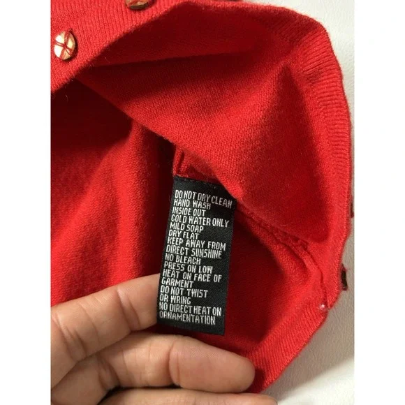 Vintage Michael Simon Event Sequin Reindeer Christmas Sweater Medium Excellent - Picture 14 of 14